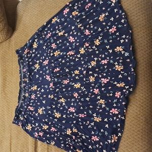 St. John's Bay 1X Elastic Waist Flowered Skirt